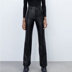 Zara faux-leather flared pant